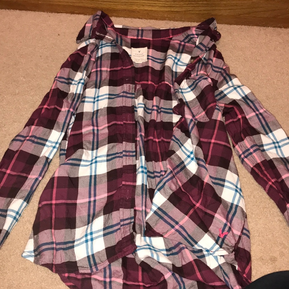 american eagle flannel size small